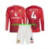 Camisola Manchester United Matthijs de Ligt 4 Criança Equipamento Primeiro 2024-2025 Manga Comprida